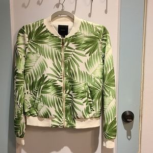Palm print leaves jacket s